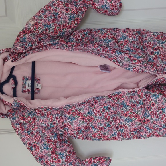 GAP Floral Puffer Down One-Piece Snowsuit - Picture 7 of 10